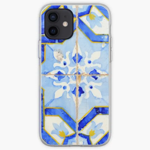 Portuguese Tiles Blue Flowers And Backg  Phone Case Customizable for iPhone 11 12 13 14 Pro Max Mini 6 6S 7 8 Plus X XS XR Max