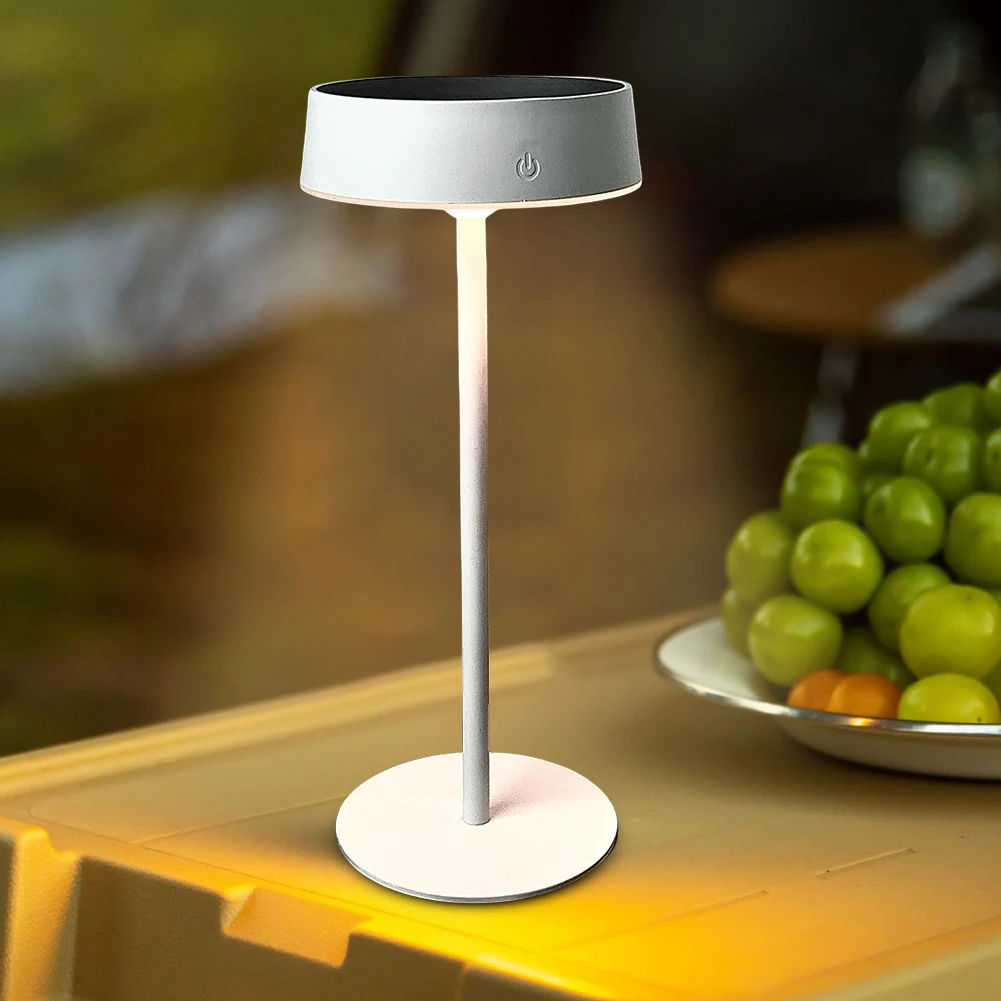 1-2 個ソーラーテーブルランプ調光可能な LED デスクランプ 2000mAh バッテリー防水 2700K-6000K コードレステーブルランプ充電式