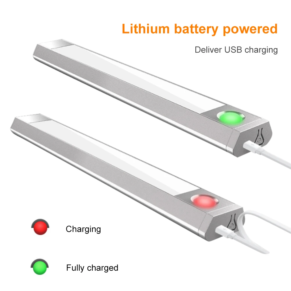 DC 5V Modes Under Cabinet Lighting 1000mAh Motion Activated LED Closet Light USB Rechargeable Kitchen Cabinet Lighting