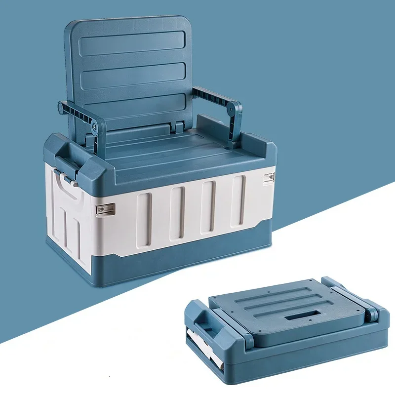Foldable Car Trunk Organizer Storage Box Seat Style For Outdoor Camping Fishing Gear Travel Storage Container Multifunctional