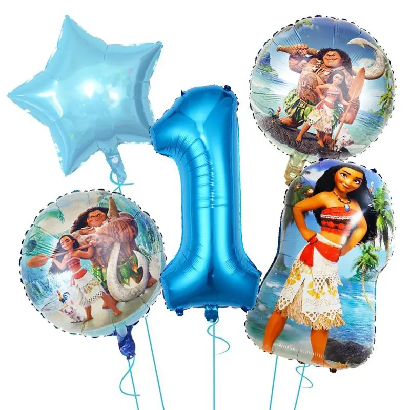 Disney Moana Birthday Party Decoration Tableware Cup Set Moana Maui Balloons Girls Birthday Banner Backdrop Theme Event Supplies