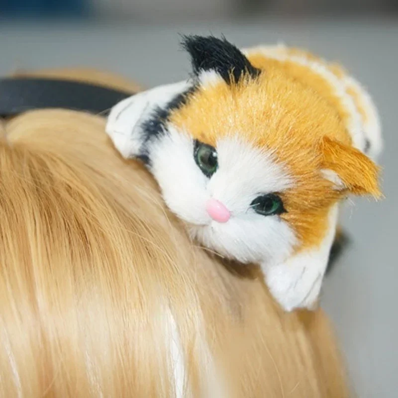 Haarband Wollfilz Plüschtiere Niedlicher Haarschmuck Tiersimulation Kunsthandwerk Niedliche Katze Stirnband Damen Haarschmuck Party
