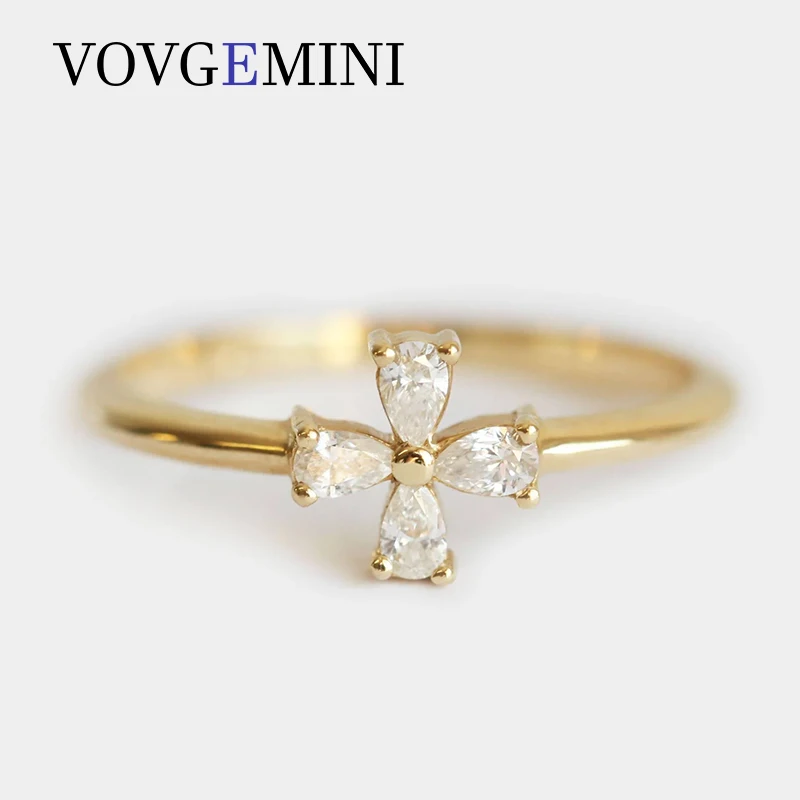 

VOVGEMINI Pear Moissanite Ring 3x2mm Original 14k 18k Pure Gold Rings For Women Luxury Designer Rings For Women Jewelry Au750