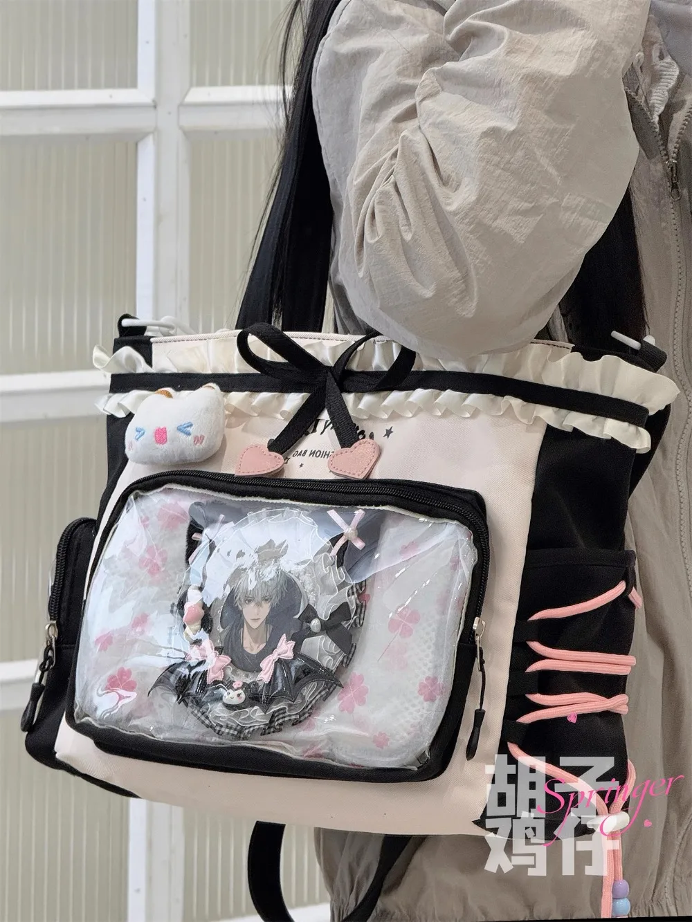 

Contrast Bow Ita Bag Japan Tote Sac Femme Crossbady Shoulder Bags for Woman High Capacity Bolsos De Mujer Beautiful Bolso