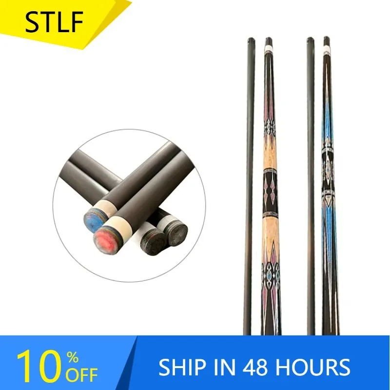 

STLFWholesale American Technology Nine Ball Billiards Cue Stick 1/2 Split Maple Carbon Fiber and Leather in Black Color