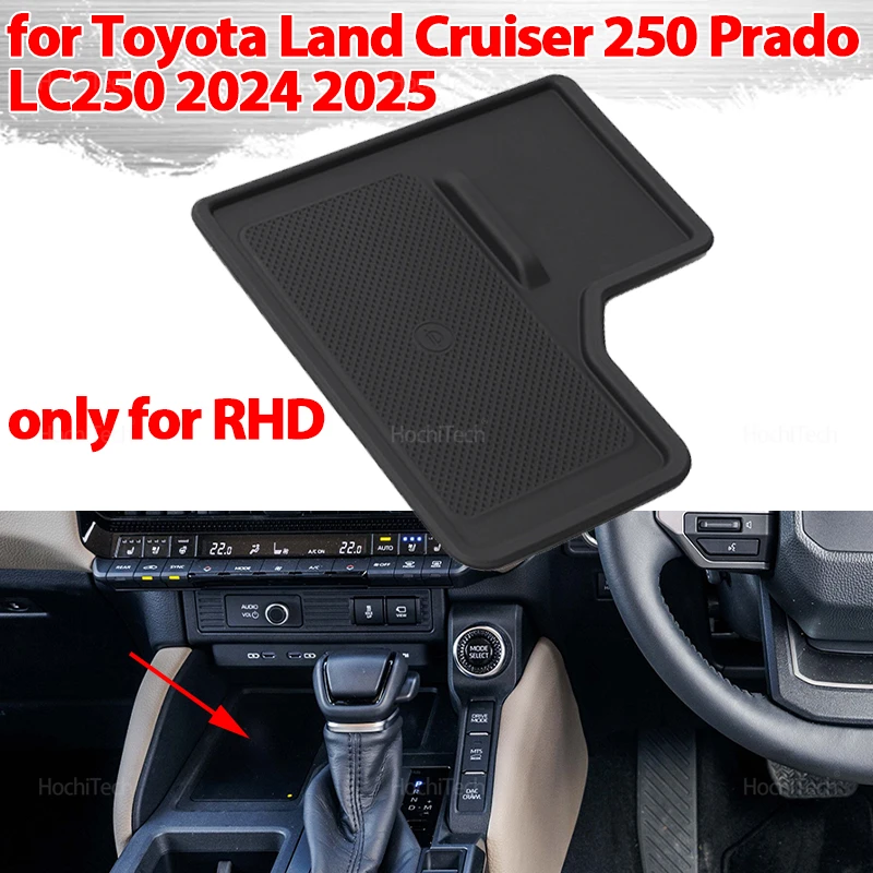 For Toyota Land Cruiser 250 Prado LC250 2024 2025 New Car Wireless Charger Non-Slip Pad Fast Charging Wireless Charger Mat RHD