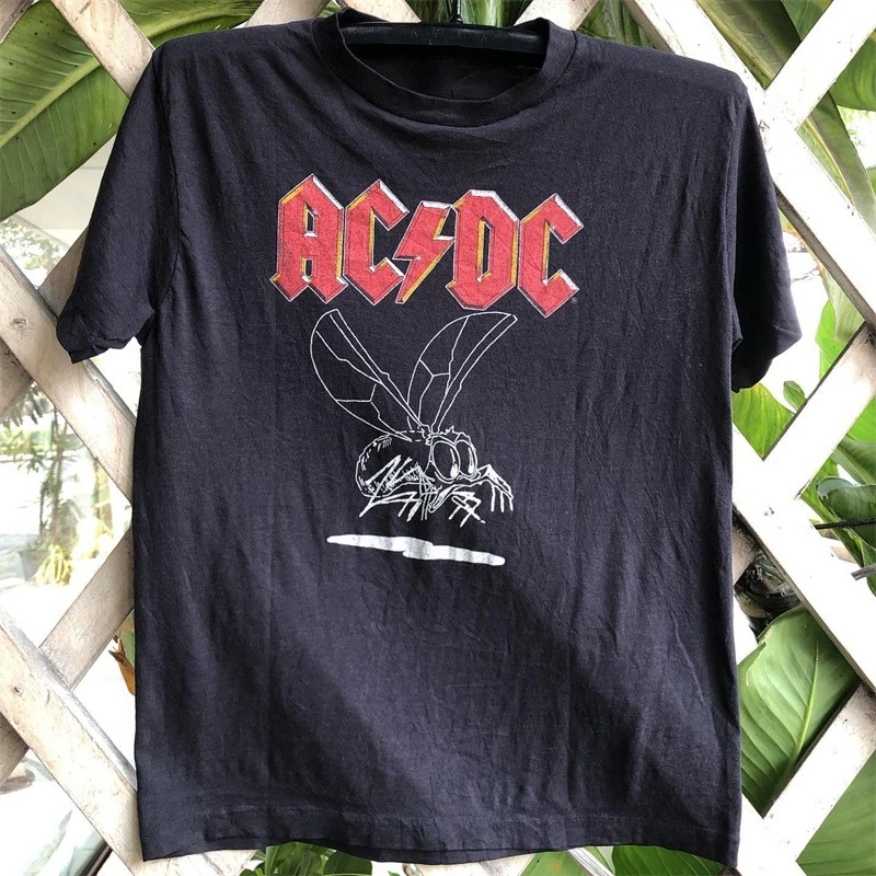 

ACDC Rock Band Simple High Sense Vintage Retro Hiphop Men and Women Summer Casual Sports Comfortable Short Sleeve T-shirt
