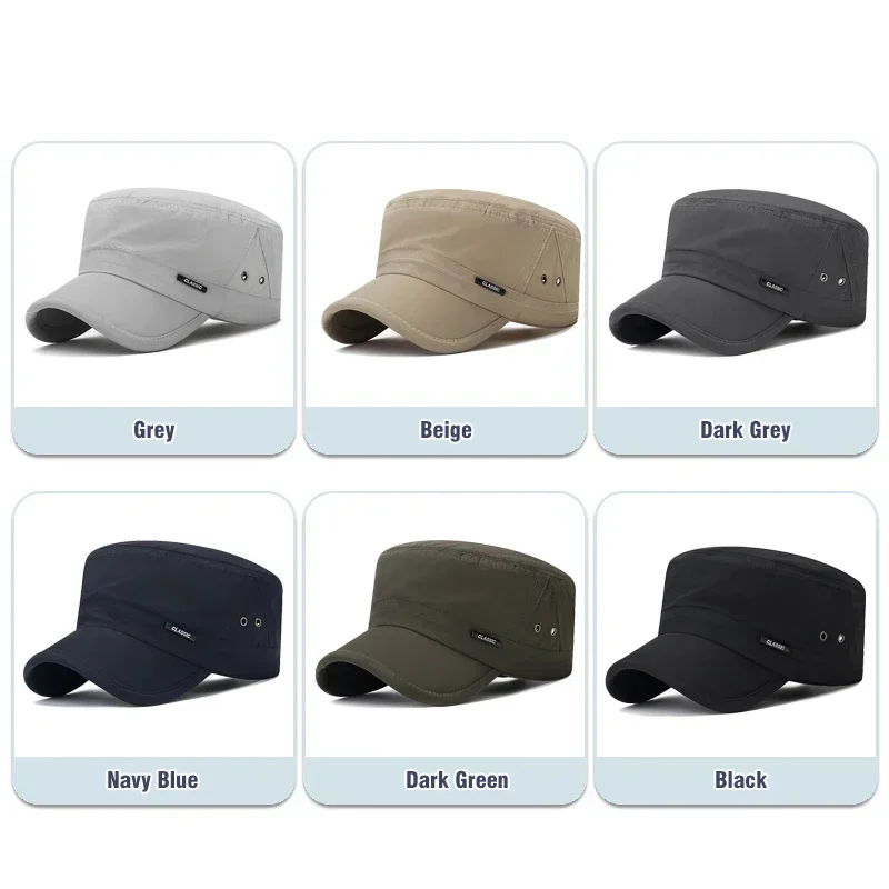 New Mens and Womens Flat Cap Venting Holes On The Military Academy Cadet Caps Fashionable Classic Outdoor Casual Sport Sun Hat