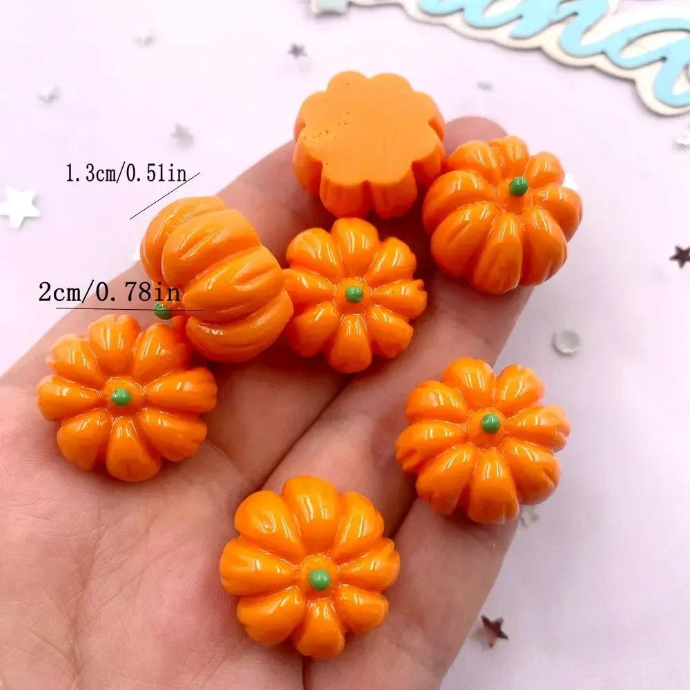 10PCS Resin Kawaii Colorful 3D Pumpkin Flatback Stone Cartoon Christmas Figurines Scrapbook DIY Halloween Jewellery Decor M439 X