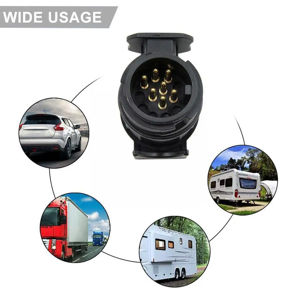  13 To 7 Pin Plug Adapter Trailer Connector Towbar Plugs Towing 12V Socket Waterproof Adapter Connector Protect