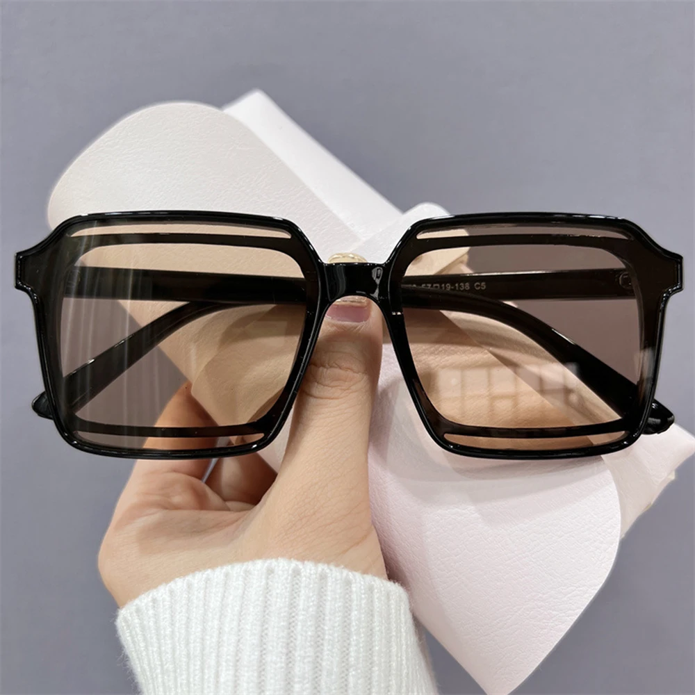 New Square Frame Sunglasses Anti-UV Travel Sun Sun Glasses Visor Large Woman Glasses UV400 Gradient Eyewear Oculos De Sol