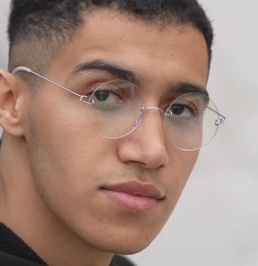 

Denmark Brand Rimless Round Glasses Frame 356 Ultralight Men Screwless Titanium Eyeglasses Spectacles Women Frameless Eyewear
