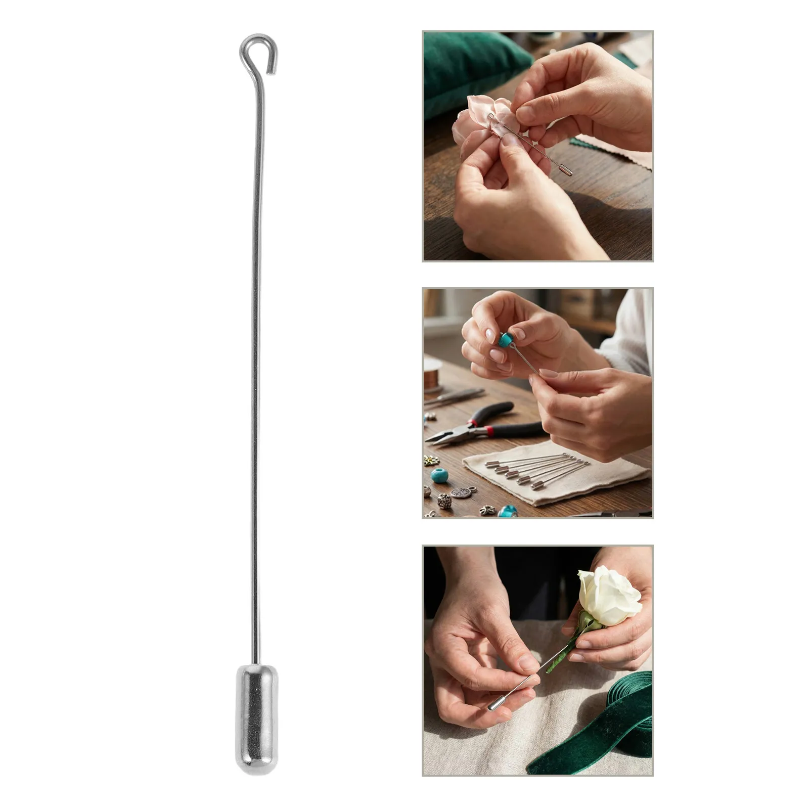 30Pcs Jewelry Hatpin Brooch Pins 70Mm Metal Straight Stick Pin for Clothes Women DIY Craft Making Accessories Safety Clutch