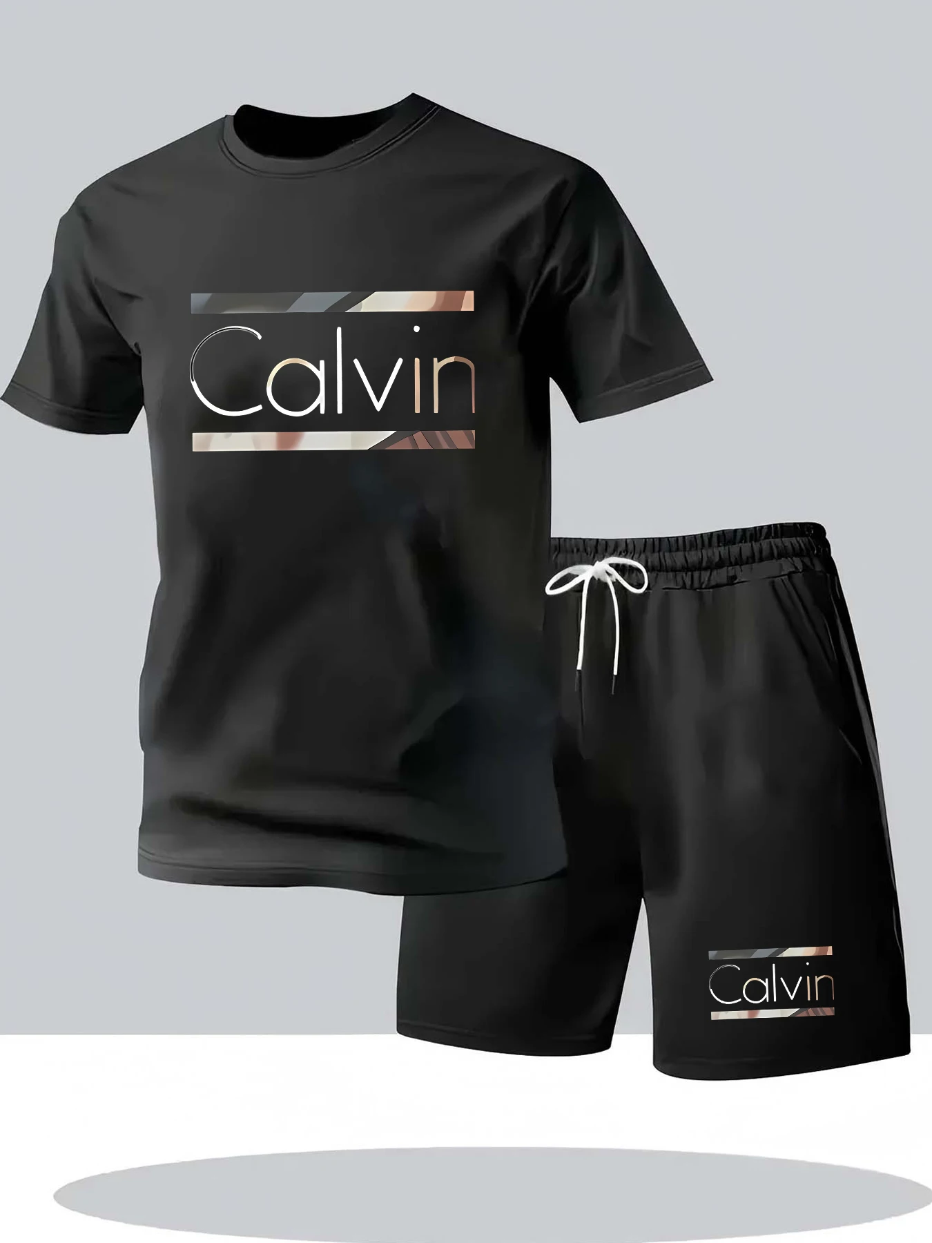 

Men's fashionable and breathable short-sleeved T-shirt + shorts set 2025 Summer outdoor jogging, fitness and casual sports set