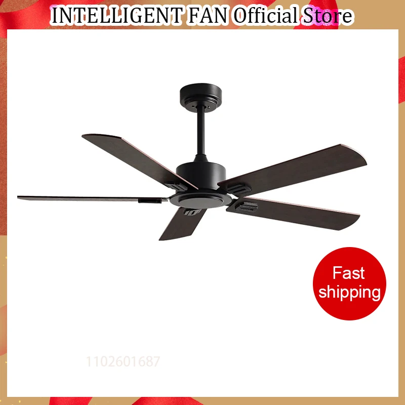 

56Inch Ceiling Fan Industrial Style Black Retro Remote Control Indoor Restaurant Living Room Without Lamp Electric Fan 110 220V