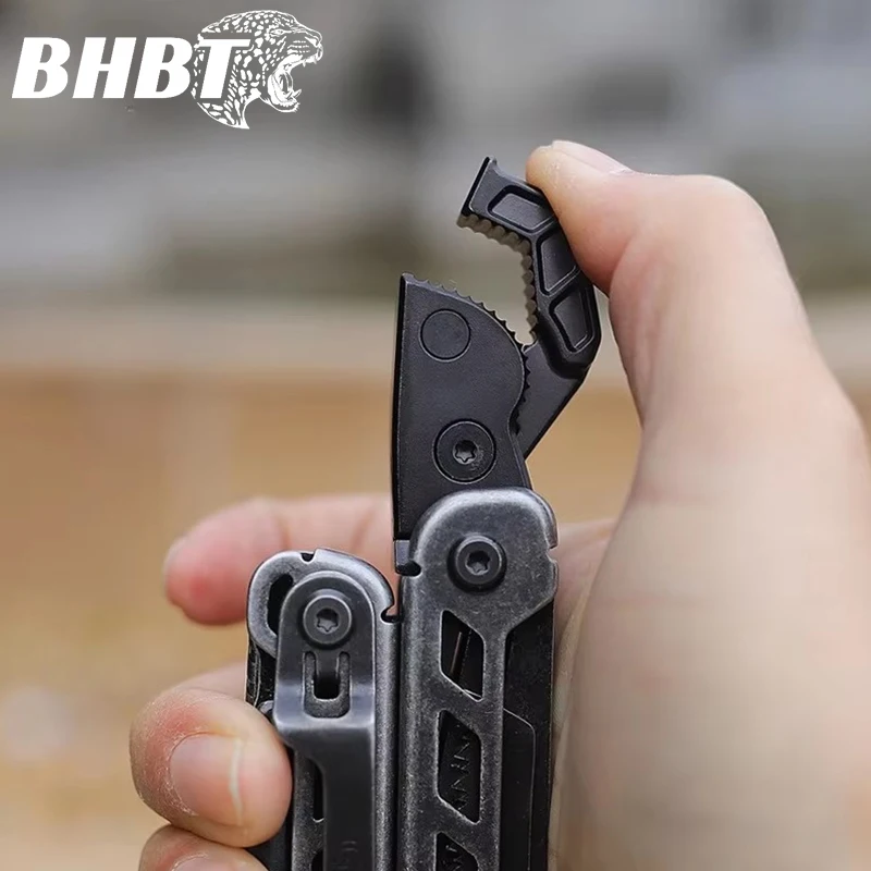 BHBT 15 in 1 Multi Tool Pliers Multi-functional Wrench with Damascus Knife Folding EDC Outdoor Survival Multi Tool Home Repair