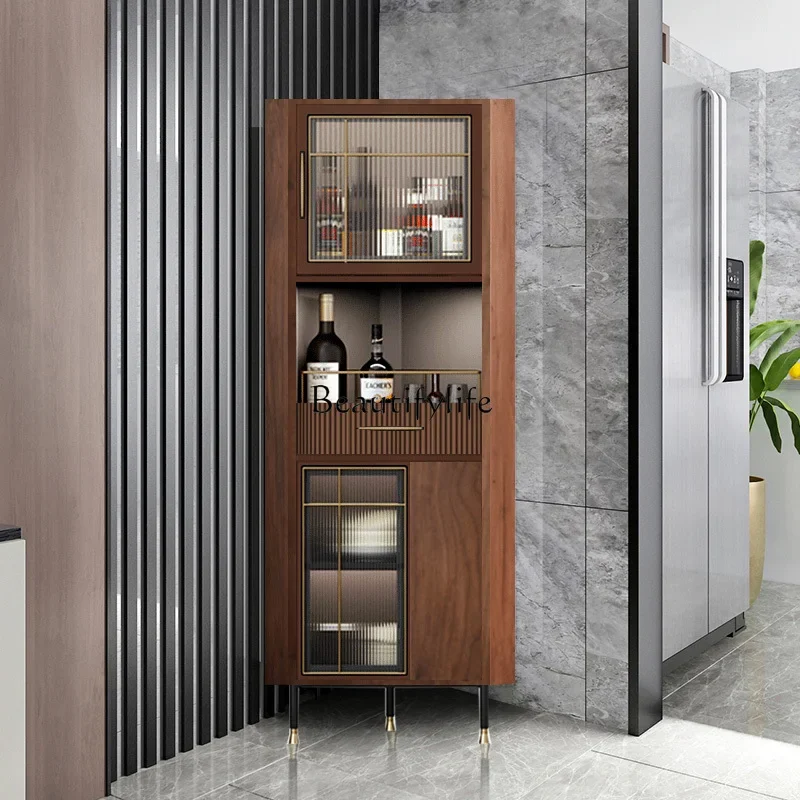 

jjz.Italian light luxury corner cabinet, living room corner storage cabinet, simple triangular glass wine cabinet