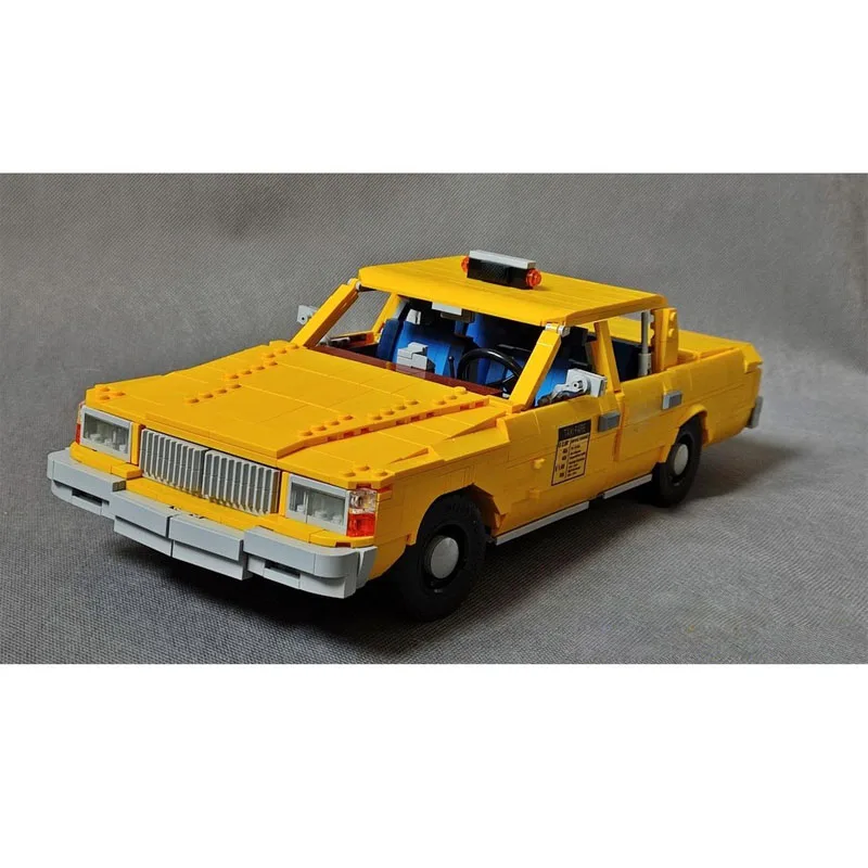 MOC-151127 amarillo icónico ciudad Taxi bloques de construcción modelo 1694 PartsMOC creativo niños cumpleaños juguetes de bloques de construcción regalos