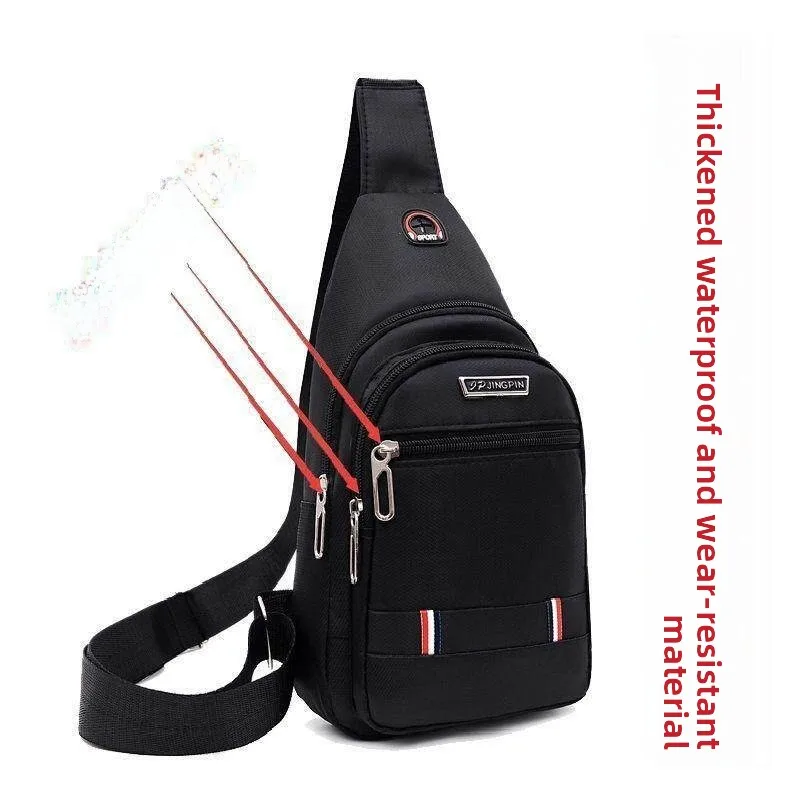 Men's Crossbody Bag Oxford Cloth Waterproof Sports Casual Single Shoulder Bag Portable Lightweight Leisure Chest Bag
