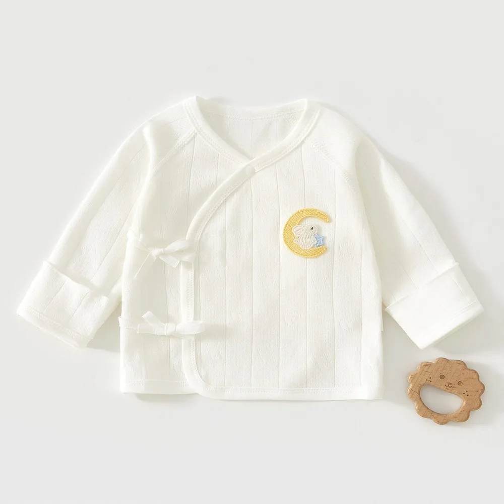Baby Spring and Autumn Top 100 Day Newborn Long Sleeve Coat Soft Pure Cotton Cartoon Pattern Male and Female Baby Clothing