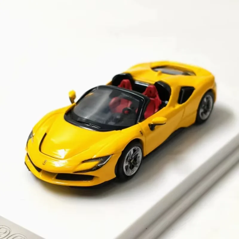 Diecast Maßstab 1:64 SF90 Sportwagen Hardtop Cabrio Legierung Simulation Auto Modell Statische Sammlung Dekoriert Urlaub Spielzeug Geschenk