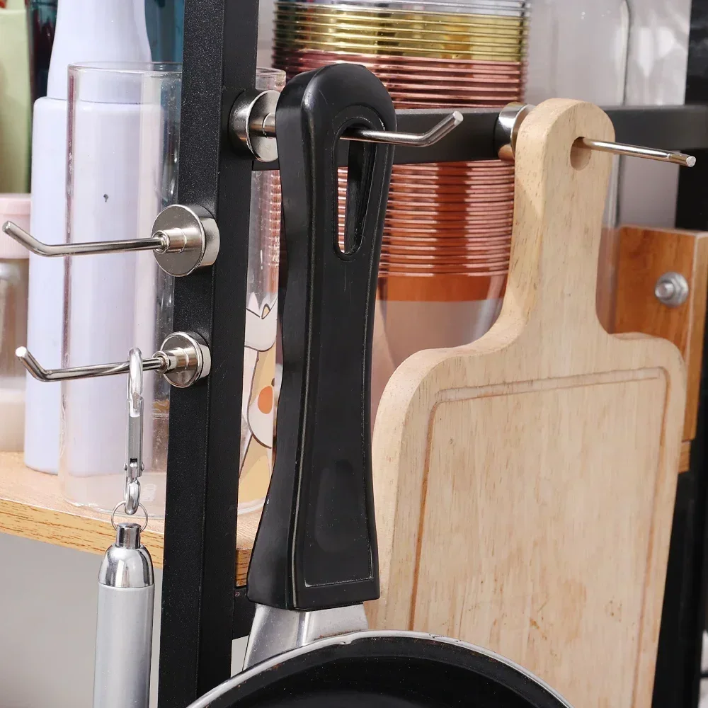 Right Angle Magnetic Hooks Strong Magnetic Hook Punch-free Heavy Wall Hanging Magnet Racks Kitchen Bathroom Organization Tools