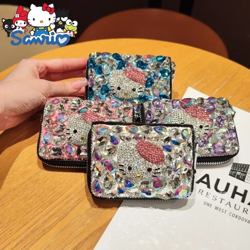 

Sanrio Hello Kitty New Diamond Card Holder Cartoon Cute Women's Card Holder Fashion Trend Large Capacity Credit Card Holder