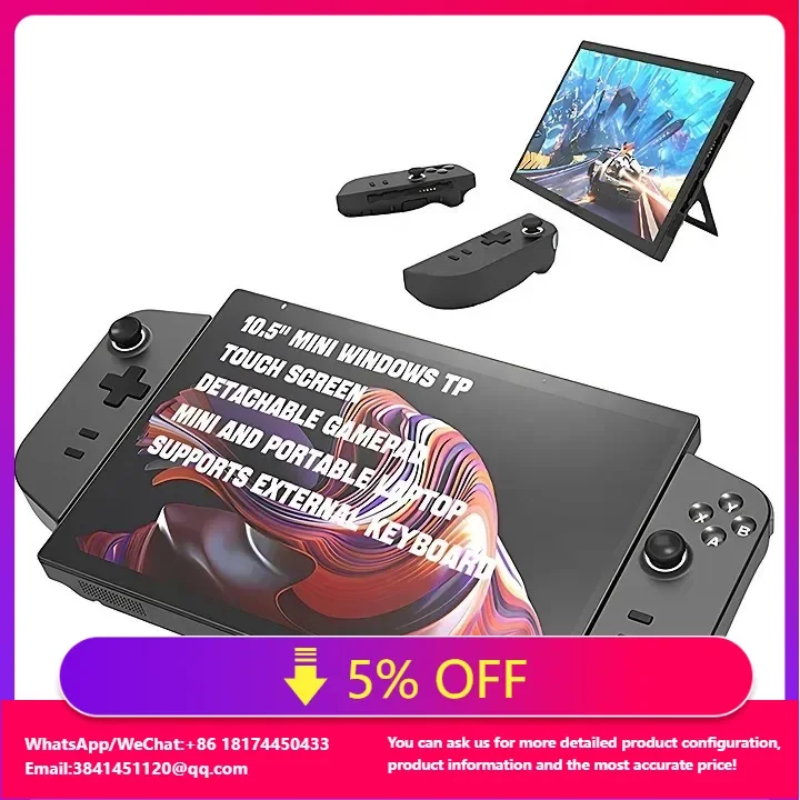 New HL108G 10.5 Inch Touch Screen CPU N95 2.0MP Camera Mini Laptop Computer Detachable Gamepad Portable Handheld Gaming Mini PC