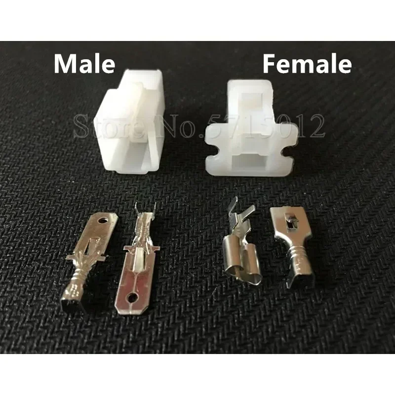 2 Hole White ABS Wiring Socket Automotive Connector Household Plugs