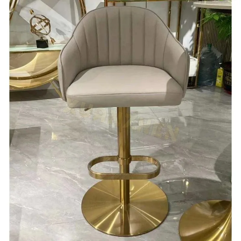 Hotel Furniture Hot Sales High Counter Chair Stainless Steel Velvet Upholster Bar Stool High Chair Bar Chair Home Hotel Wedding