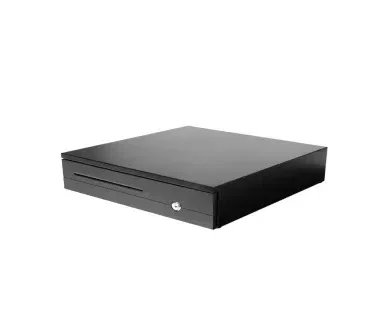 POS Cash Drawer Box, Metal Register Cash Drawer with Key Lock, RJ12 Interface Automatic Open Cash Box for Retail Shop Checkout