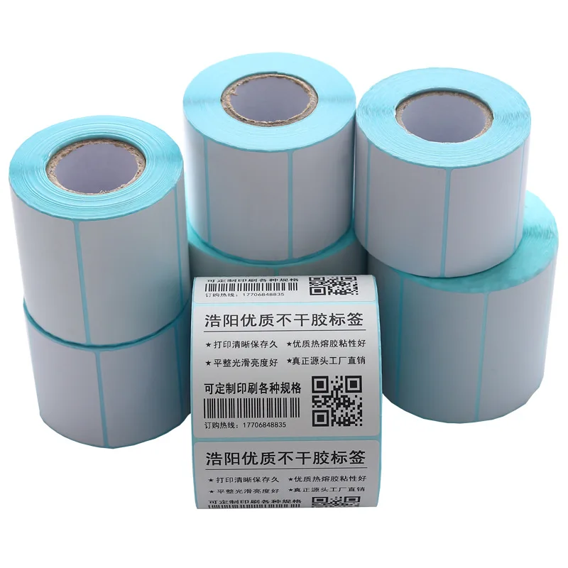 Direct Thermal Removable Blank Labels Rectangle Self-Adhesive Writable Barcode Supermarket BPA Free Stickers for Thermal-Printer