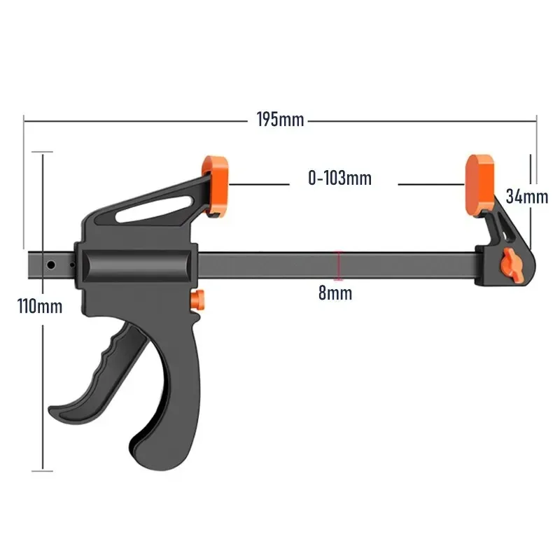 2/5/10pcs Woodworking Work Bar 4 Inch Clamp Clip Set Hard Quick Ratchet Release Clip DIY Carpentry Hand Tool Woodworking Clamp image 3