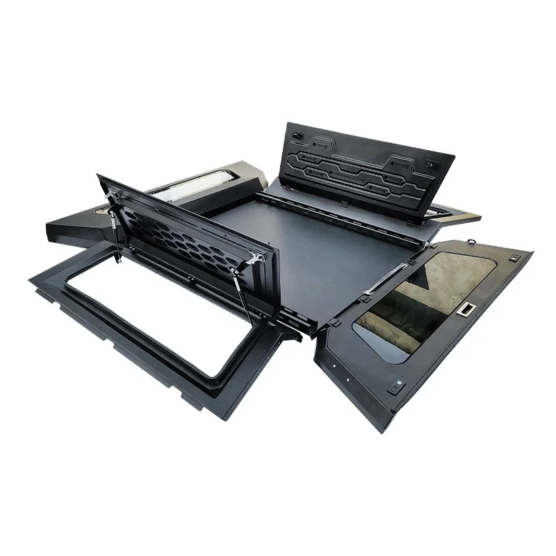 Durable Lockable 3‑Door Split Hard Top Canopy Cover, Universal Pickup Vehicle Exterior Modification Accessories