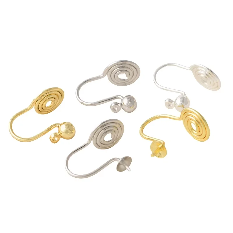 

BoYuTe (50 Pieces/Lot) 8*16mm Metal Brass No Pierced Ear Clip Painless Ear Accessories DIY Handmade Materials
