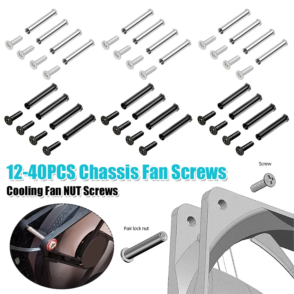 

Fixing Chassis Fan Screws Quieter Operation Chassis Fan Screws Enhanced Stability Cooling Fan Mount Screws for PC Case Fan