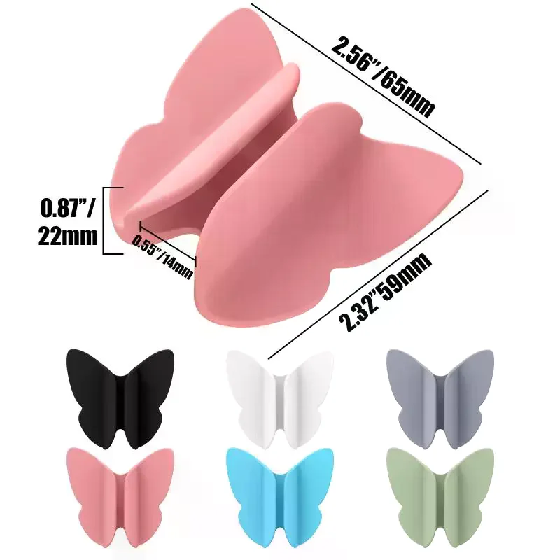 شفط كأس سيليكون الهاتف حامل أحمر الشفاه مكافحة فقدان فراشة شكل ملمع الشفاه جراب هاتف حامل هاتف أحمر الشفاه متعدد الوظائف #5