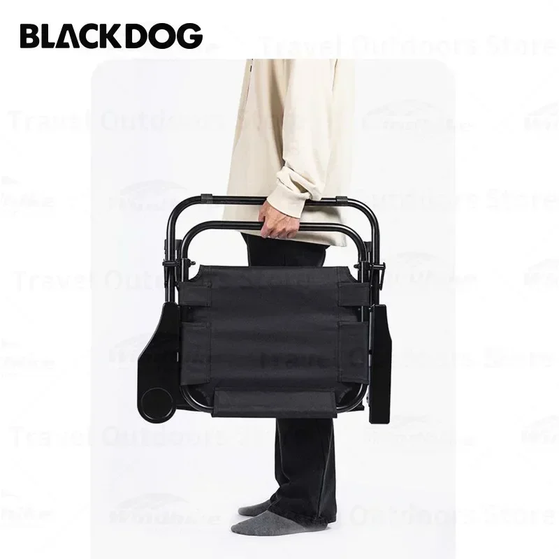 Black Dog Folding Chairs Portable Camping Picnic Fishing Outdoor Garden Terrace 150 Kilos Backrest Comfortable Black Stool Cool