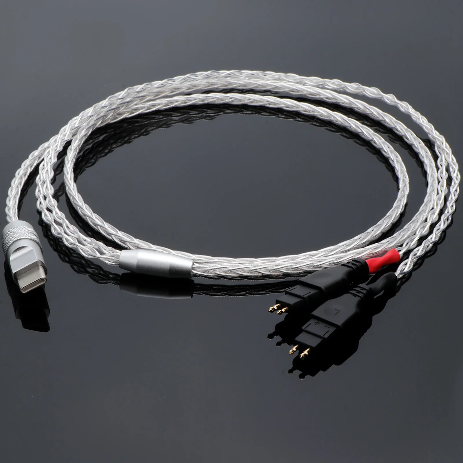 High End Type-C Plug Silver Plated Earphone Cable for Mobile Phone, HD580 HD600 HD650 HDxxx HD660S HD58x HD6xx