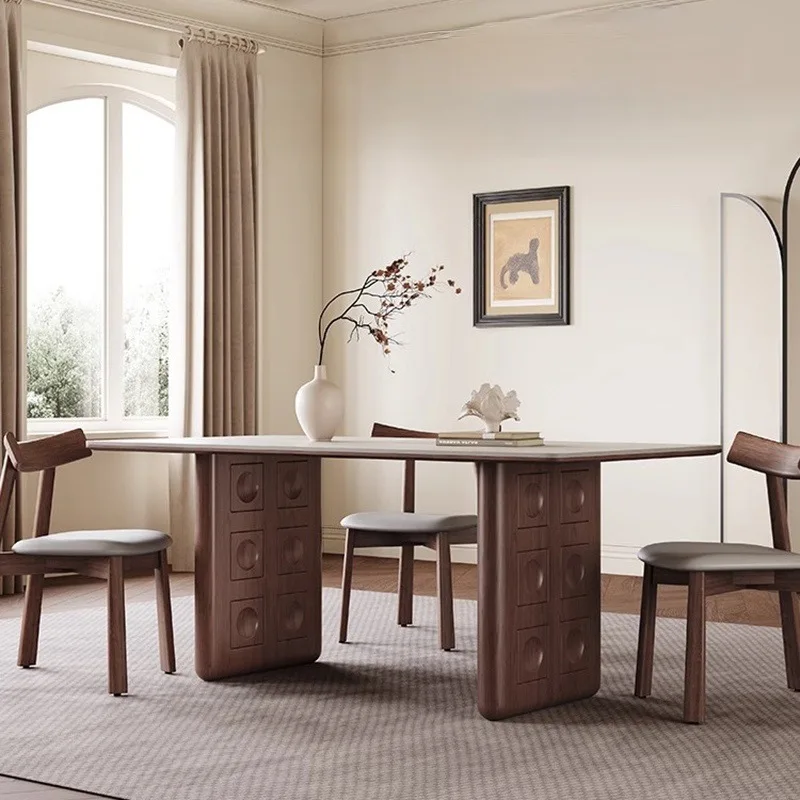 

Mid-Century Style Solid Wood Dining Tables Modern Minimalist Restaurant Balcony Dining Table Retro Design Home Furniture FYDT