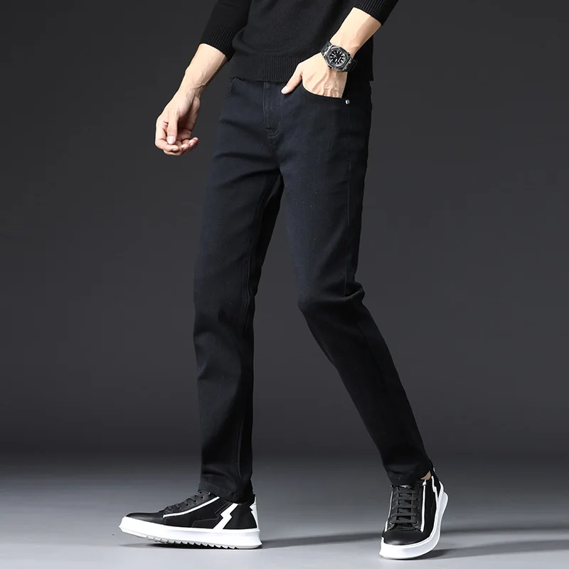 2024 autumn High Quality men Jeans Black Classic Fashion Designer Denim Skinny Jeans spring men\'s casual Slim Fit Trousers 28-36