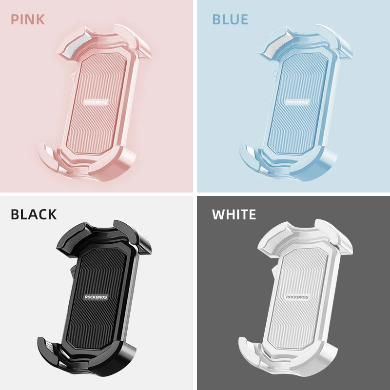 ROCKBROS Cycling Phone Holder Four Corner Stability Bicycle Phone Bracket Telephone Stand Shock Resistant Bike Accessories