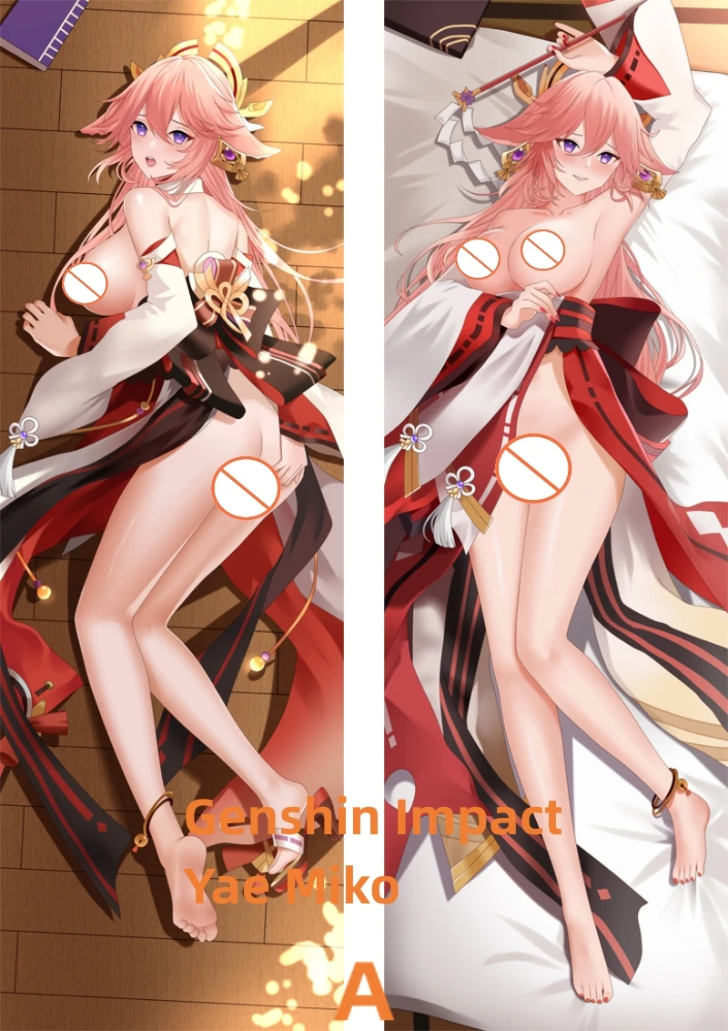 

Подушка Dakimakura с рисунком из аниме, раньше Genshin Impact Yae Miko, двусторонняя наволочка для тела в натуральную величину, подарки на заказ