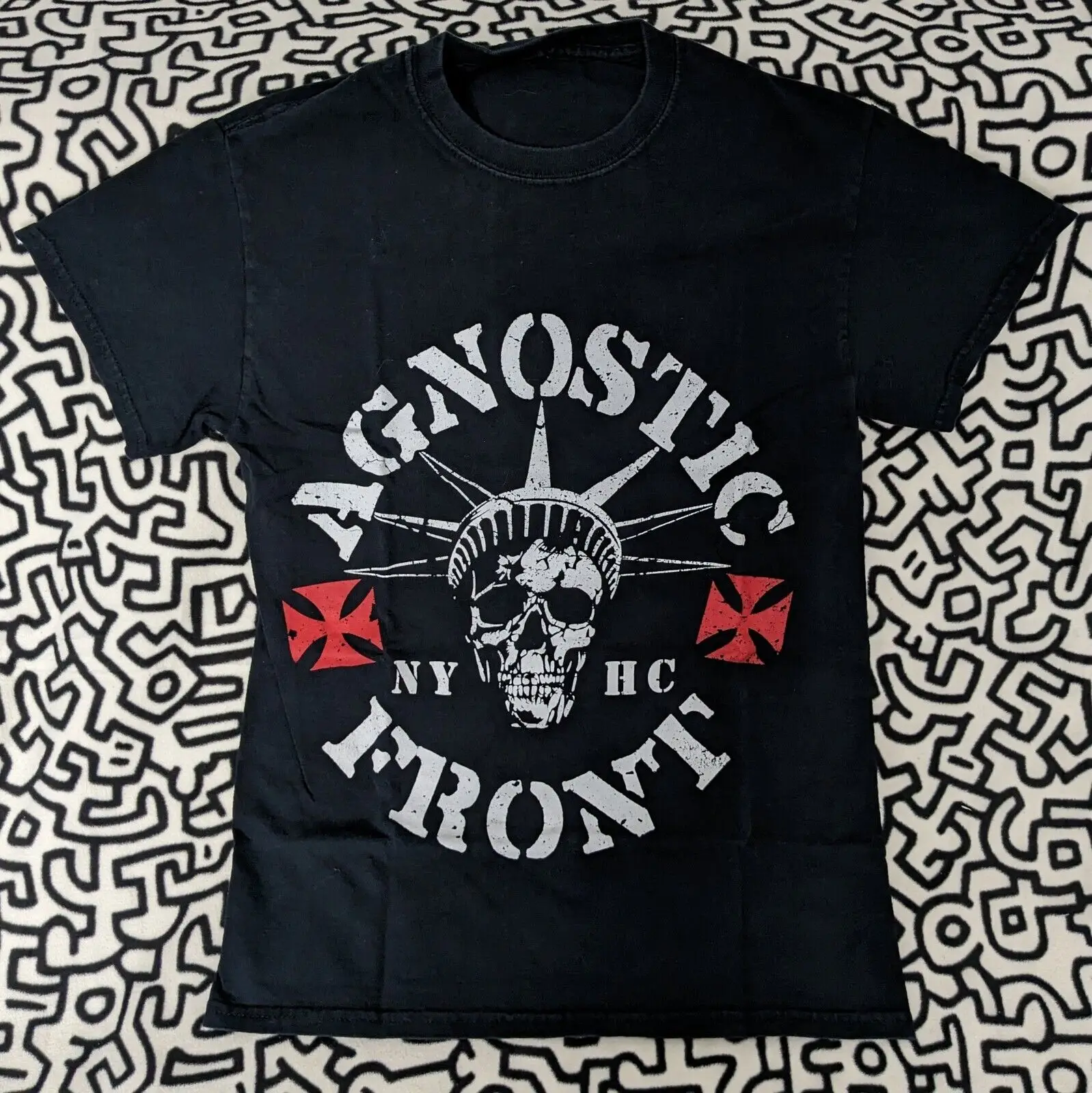 Agnostic Front Shirt Small Hardcore Nyhc Punk Stigma Cro Mags Madball Warzone