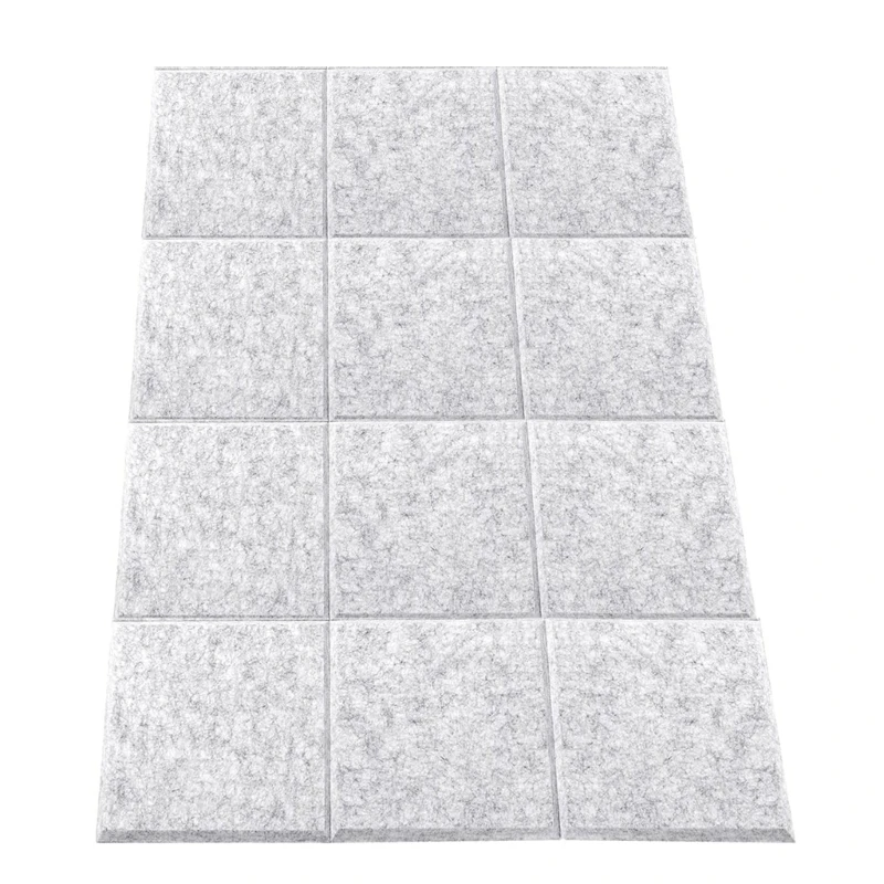 12Pcs Acoustics Tiles Polyester Fiber Texture Sound Absorbing Panels for Studios