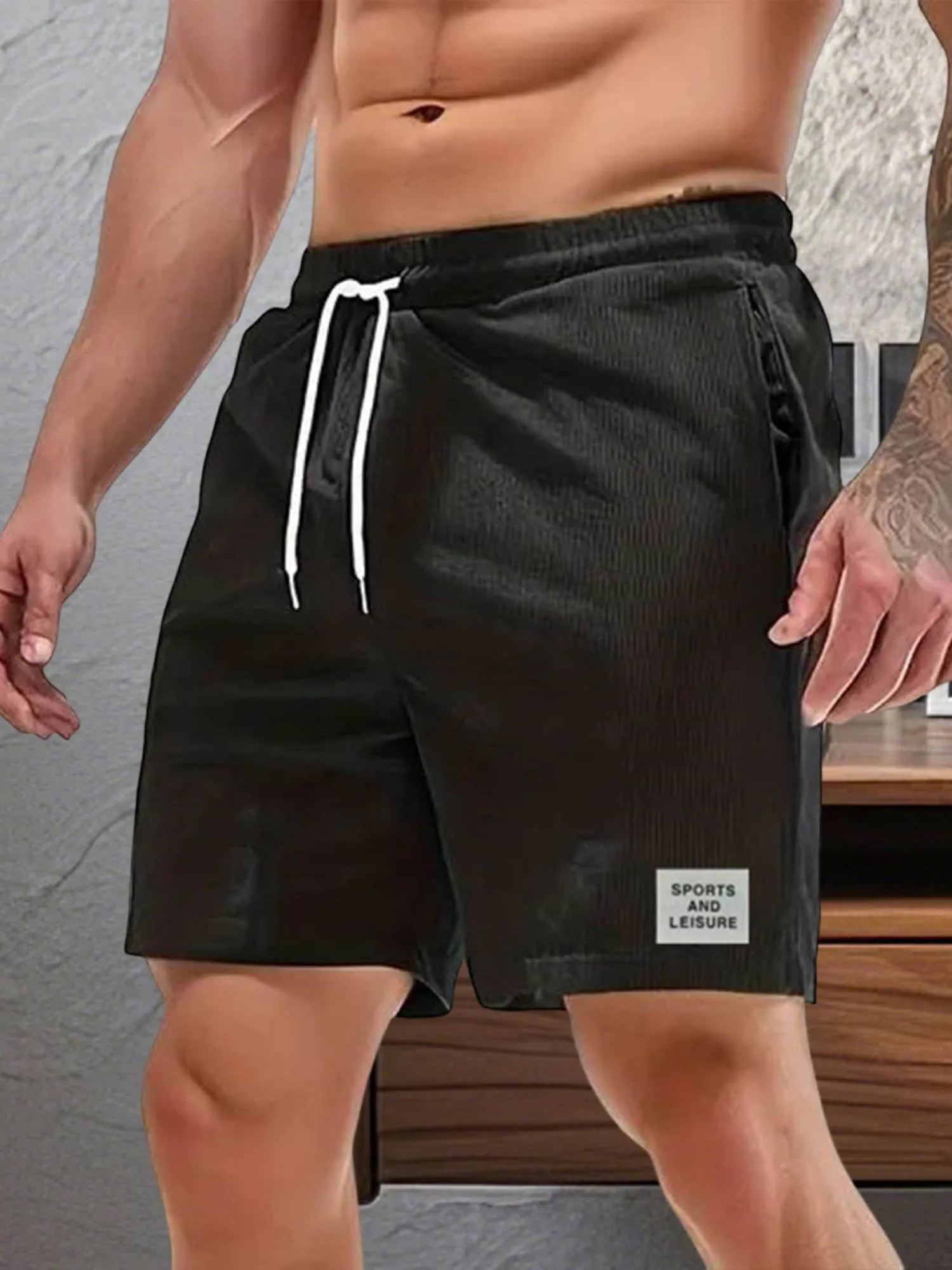 กางเกงขาสั้นคาร์โก้ผ้าฝ้ายผู้ชายลําลองหลวมพอดีหลายกระเป๋ากางเกงขาสั้นเดินป่ากลางแจ้งพร้อมสายรัดเอว