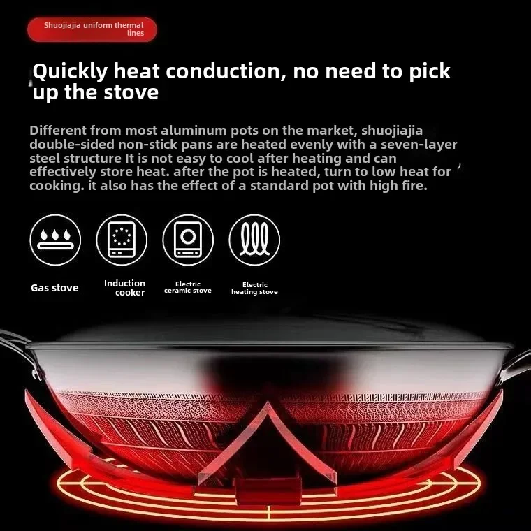 Thickened 316 stainless steel wok Household non-coated honeycomb non-stick cooker induction cooker gas stove universal cooker