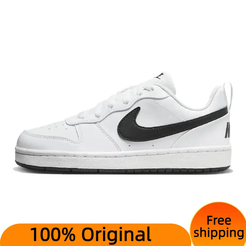 Nike-zapatillas de deporte Court Borough Low, blancas y negras, GS