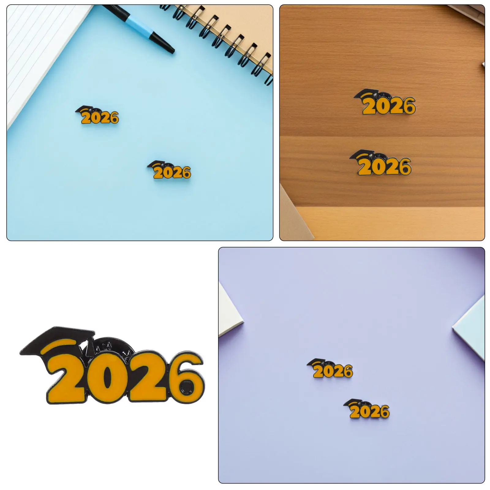 8Pcs Graduation Breast Pin Elegant Enamel Lapel Badges for 2026 Grad Party Favors School Achievement Souvenirs Memory Gifts