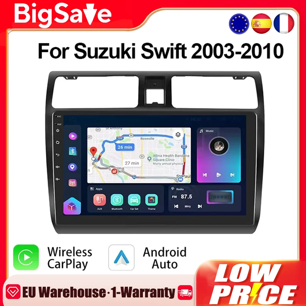 CarPlay Android Auto Radio For Suzuki Swift 2005-2010 Multimedia Player Stereo Receiver Car Intelligent System 2 Din Head Unit